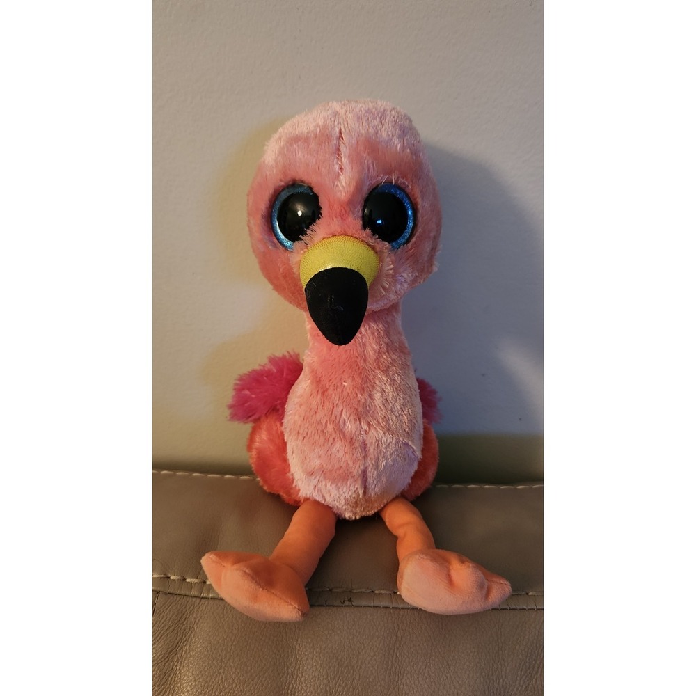 Beanie Boos Gilda TY Large 13" Pink Flamingo Plush Sparkle‎ Eyes Animal 3 & UP